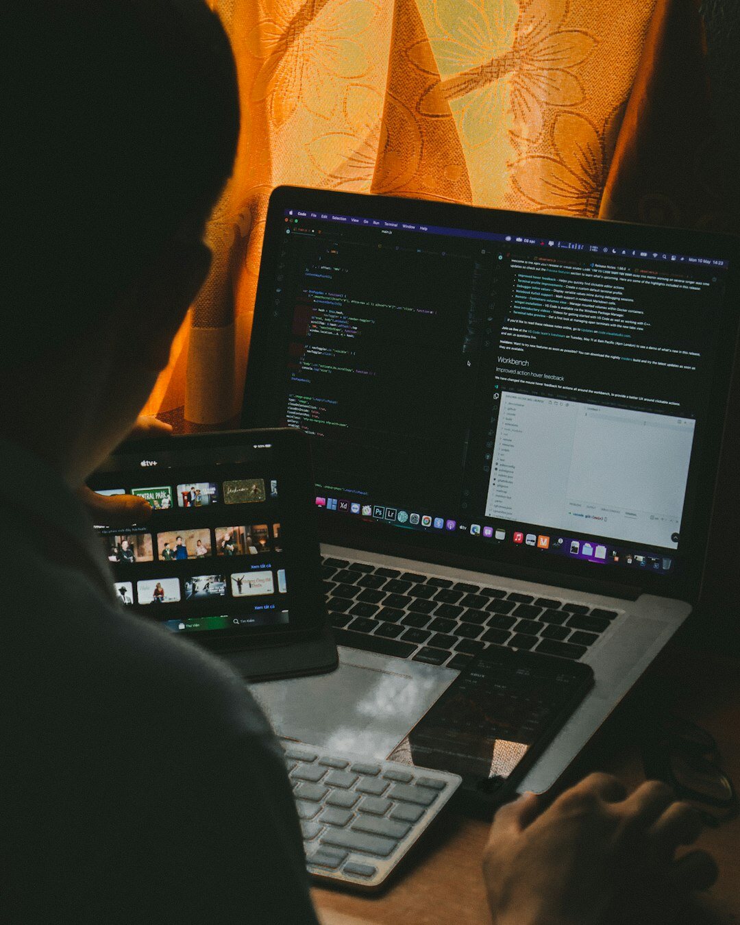 software developer coding at desk
